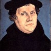 Martin Luther wearing a professor's cap