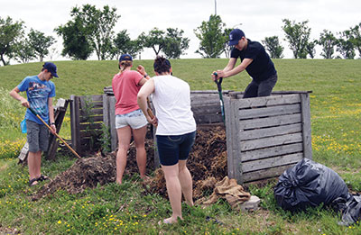 Youth take part in a service event.