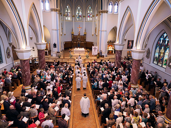 The processional at the beginning of the worship service.