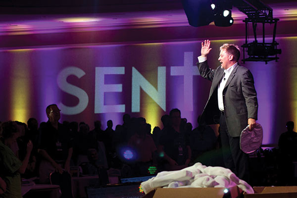 Lutheran Hour Speaker Gregory Seltz addresses the convention in Detroit. (Credit: Lutheran Hour Ministries).