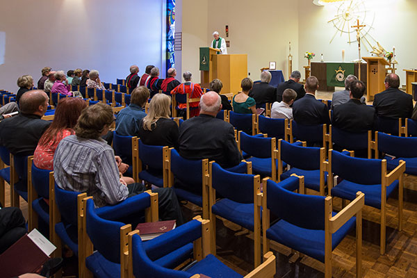 President Thomas Winger preaches at CLTS' opening worship service of a new school year.