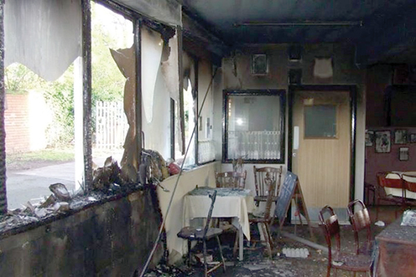 Some of the damage to St. Timothy Lutheran Church in Sunderland, England.