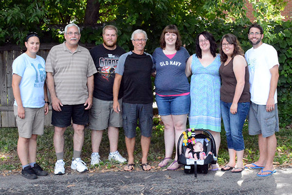 2016 NYG Committee members (left to right): Madison Bouwman, Tony Marchand, Brandon Kemp, Bill Wardekker, Krysta Davis, Amanda Hastings, Kaitlin Schmitz, and Rev. Glenn Worcester. In front is "honorary member" Riley Hastings.