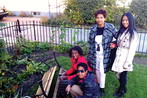Working in l’Eglise luthérienne de l’Ascension's Prayer Garden in Montreal.