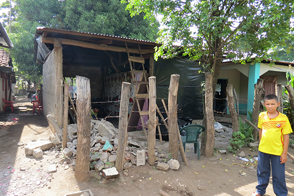 A building damaged in the earthquake.