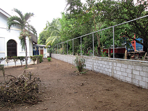 A portion of the wall.