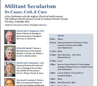 Conference on “Militant Secularism” to feature Anglican and Lutheran speakers
