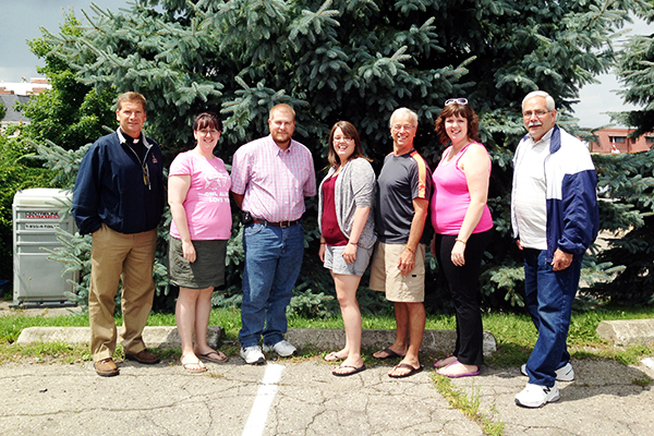 The 2017 Youth Gathering Committee: Rev. Andy Schroth, Deacon Amanda Hastings, Brandon Kemp, Deacon Kaitlin Schmitz, Bill Wardekker, Deacon Krysta Davis, Tony Marchand.