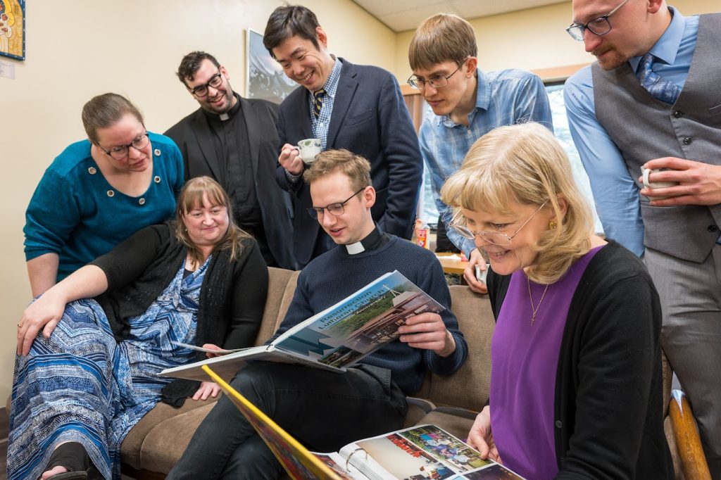 Members of the congregation look back on old memories.