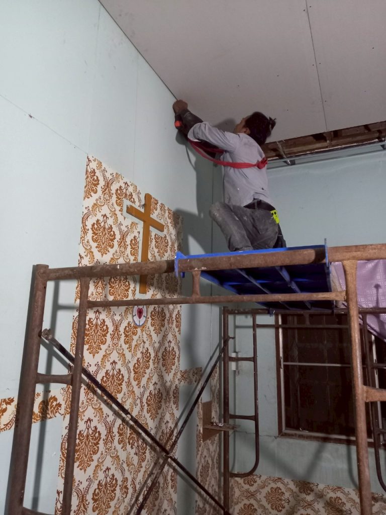 Interior of the newly renovated worship space used by the Shan Lutheran community in Chiang Mai, Thailand.