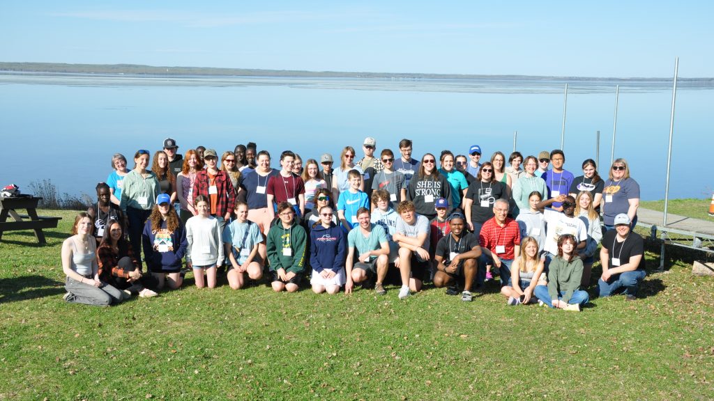 Group shot of Alberta Lutheran Spring Youth Retreat.