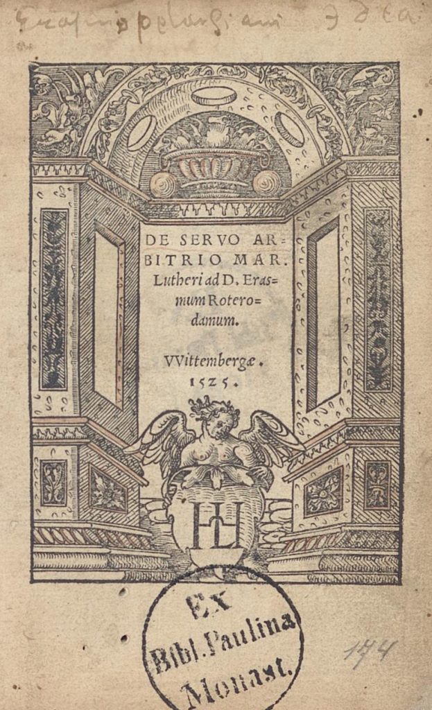 Title page of De Servo Arbitrio.